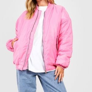 Pink bomber jacket oversized edition